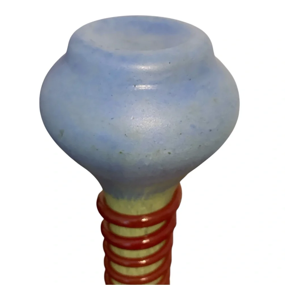 [PRICE DROP] Vintage Blown Art Glass Teardrop Vase Green Blue 9.5